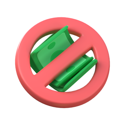 Prohibir efectivo  3D Icon