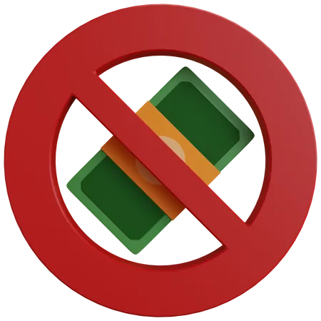 Prohibir efectivo  3D Icon