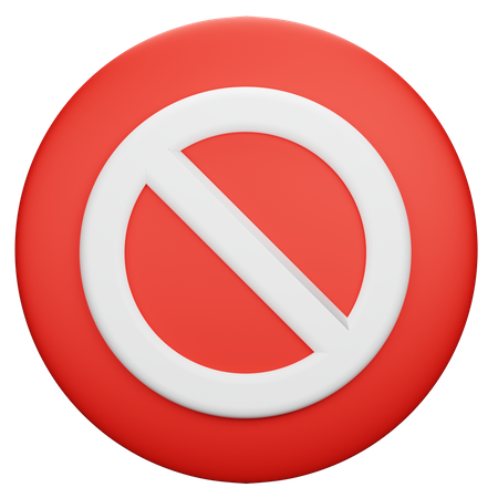 Prohibited Button  3D Icon