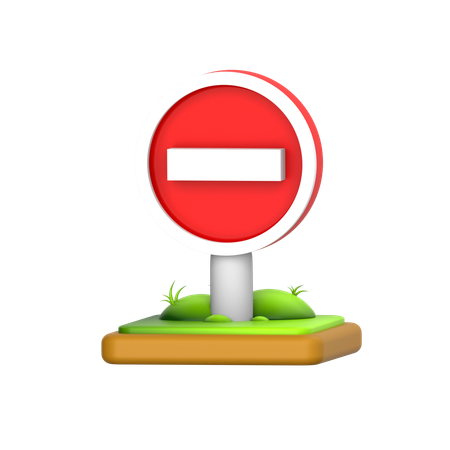 Prohibited Entry Sign  3D Icon