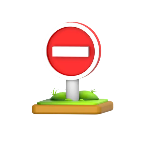 Prohibited Entry Sign  3D Icon