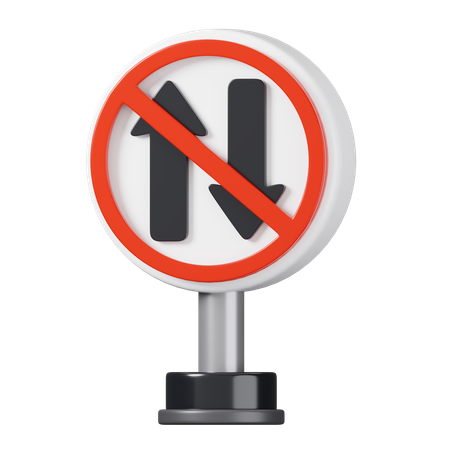 Prohibited for Both Direction  3D Icon