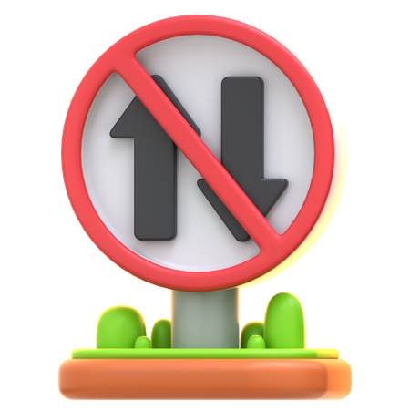 Prohibited for Both Direction  3D Icon