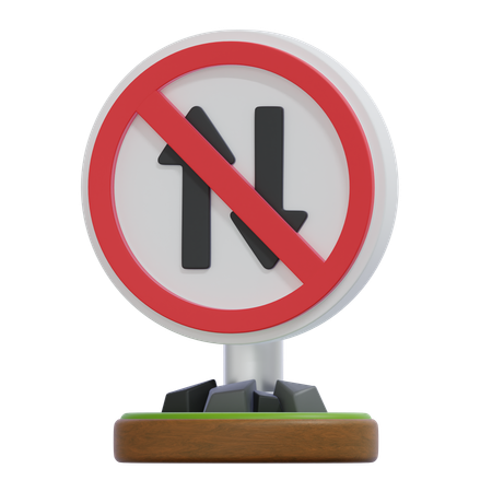 PROHIBITED FOR BOTH DIRECTION SIGN  3D Icon