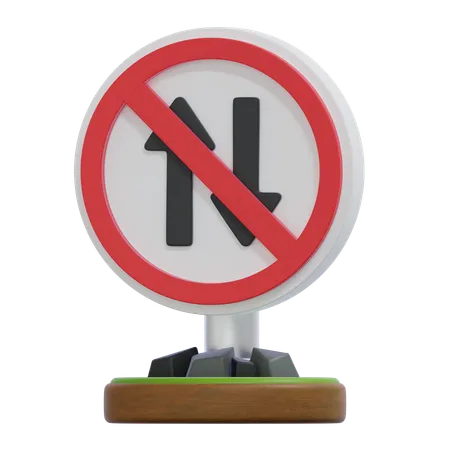 PROHIBITED FOR BOTH DIRECTION SIGN  3D Icon