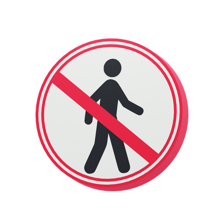Prohibited For Pedestrians  3D Icon