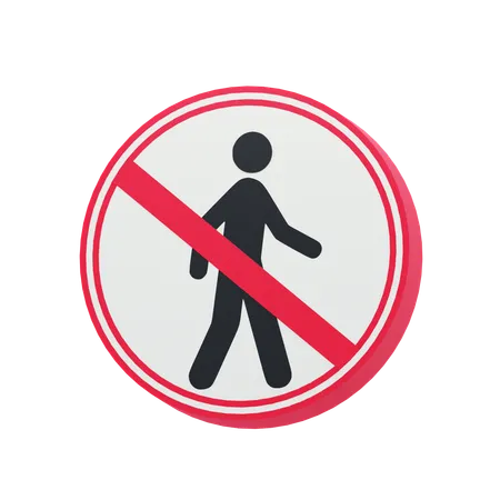 Prohibited For Pedestrians  3D Icon