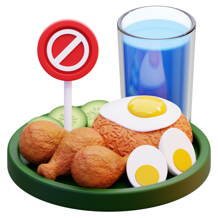 Prohibited From Eating And Drinking  3D Icon
