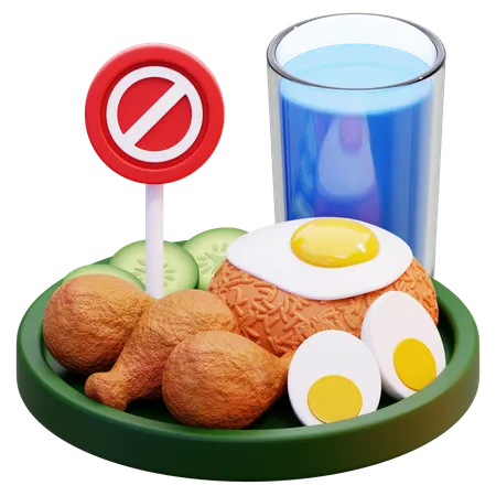 Prohibited From Eating And Drinking  3D Icon