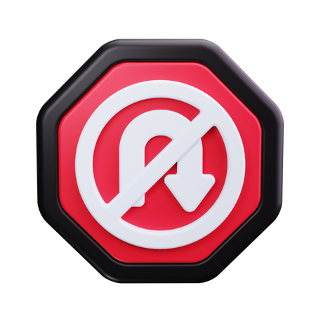 Prohibited Turn  3D Icon