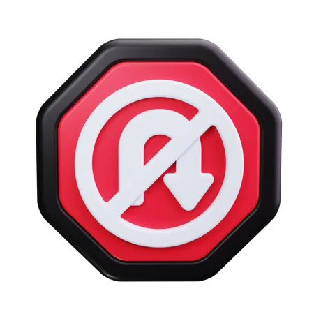 Prohibited Turn  3D Icon