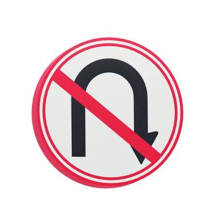 Prohibited Turning Around  3D Icon