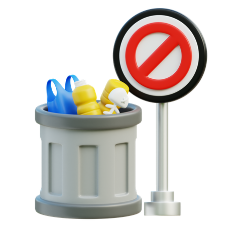 Prohibited Waste Disposal  3D Icon