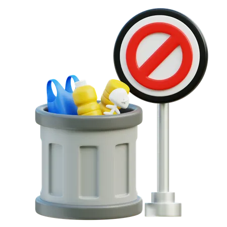 Prohibited Waste Disposal  3D Icon