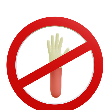 Prohibition Hand Gesture  3D Icon