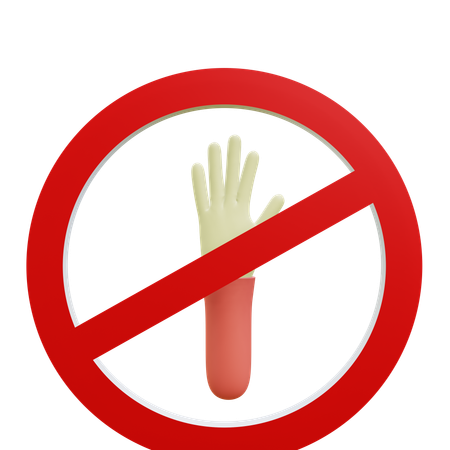 Prohibition Hand Gesture  3D Icon