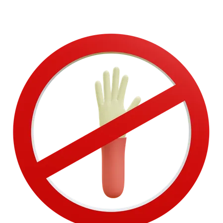 Prohibition Hand Gesture  3D Icon