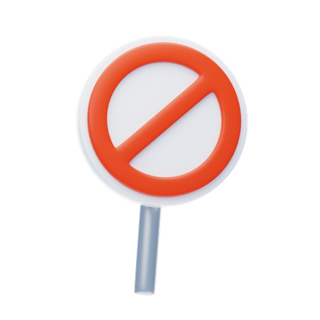 Prohibition Sign  3D Icon