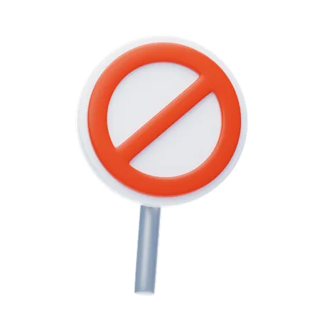 Prohibition Sign  3D Icon