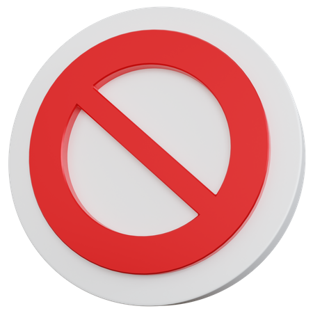 Prohibition Sign  3D Icon