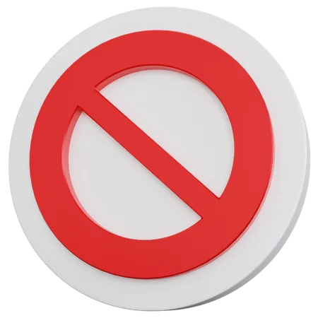 3 D Rendering Red Prohibition Sign Icon Isolated 3D Icon