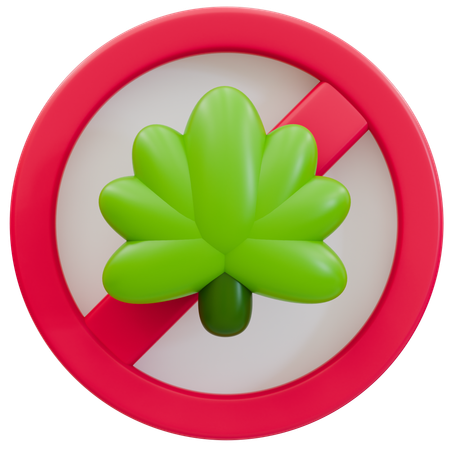 Prohibition Sign Against Drugs  3D Icon