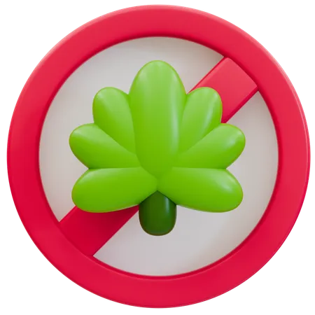 Prohibition Sign Against Drugs  3D Icon