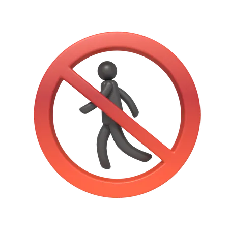 Prohibition Signs For Pedestrians  3D Icon
