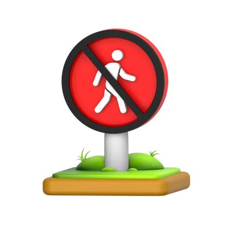 Prohibition Signs For Pedestrians  3D Icon