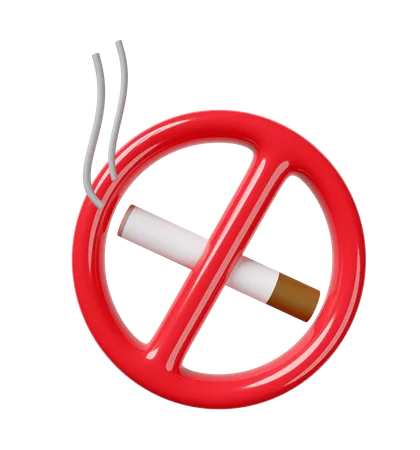 Cigarro 3 D Com Sinal De Proibicao Fumando Isolado Dia Mundial Sem Fumar Parar De Fumar Conceito De Estilo De Vida Saudavel Ilustracao De Renderizacao 3 D 3D Icon