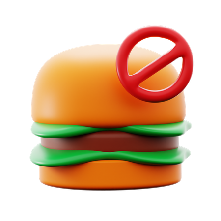 Proibição de junk food  3D Icon