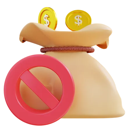 Proibir moedas de dólar  3D Icon