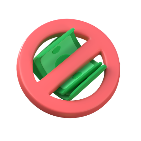 Proibir dinheiro  3D Icon