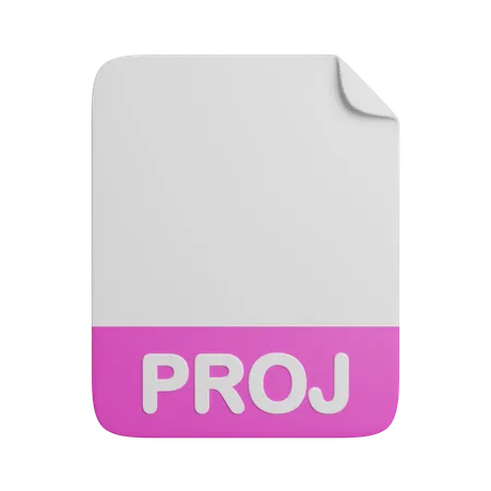 PROJ Document File Extension 3D Icon