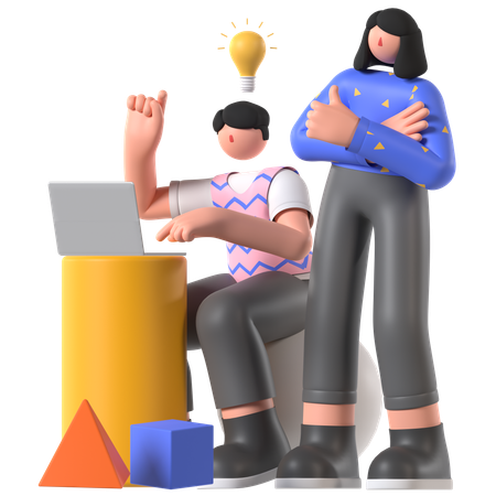 Project Manager Getting Project Idea  3D Icon