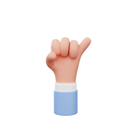 Promesa gesto con la mano del meñique.  3D Illustration