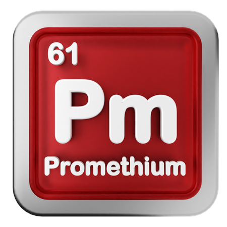 Tableau périodique du prométhium  3D Icon