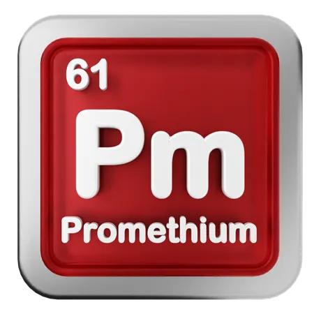 Tableau périodique du prométhium  3D Icon