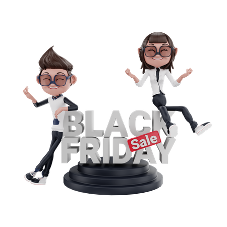 Promoção de sexta-feira negra  3D Illustration