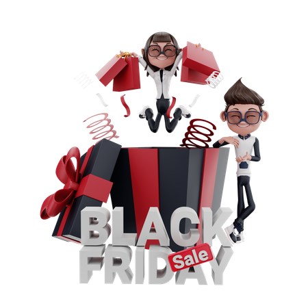 Promoção de sexta-feira negra  3D Illustration