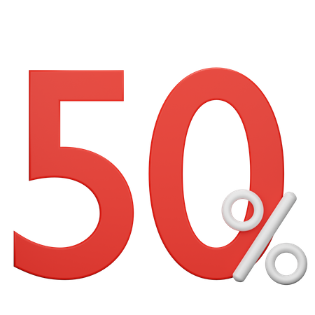 Promoção de oferta de 50 por cento  3D Icon