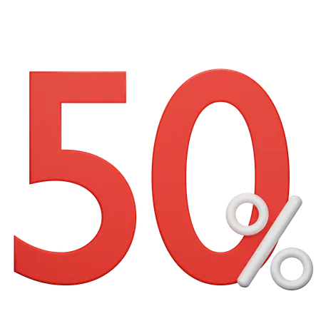 Promoção de oferta de 50 por cento  3D Icon