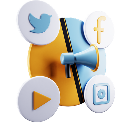 Promoción de redes sociales  3D Icon