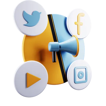 Promoción de redes sociales  3D Icon