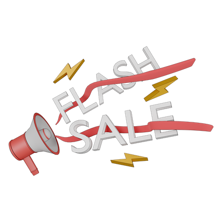 Promoción de venta flash  3D Illustration