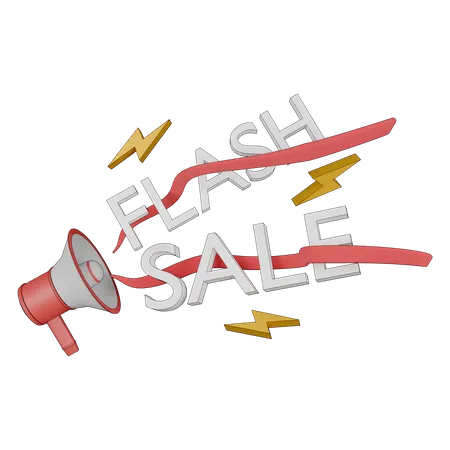Promoción de venta flash  3D Illustration