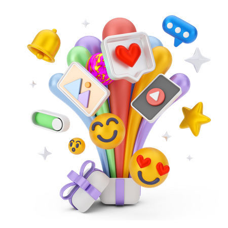 Promocionar el marketing en redes sociales  3D Icon