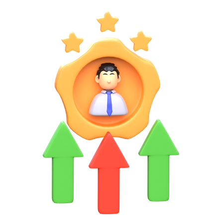 Promoted Businessman  3D Icon