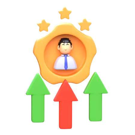Promoted Businessman  3D Icon