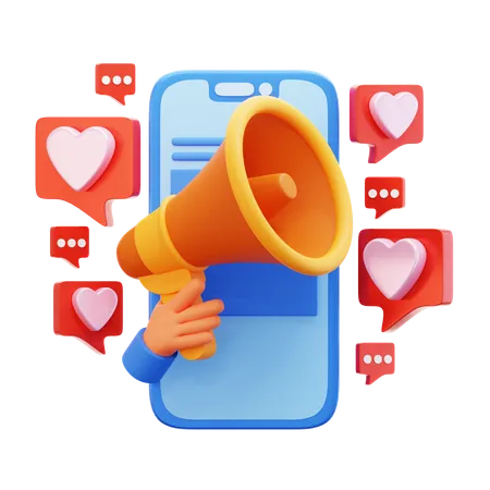 Promotion des médias sociaux  3D Icon